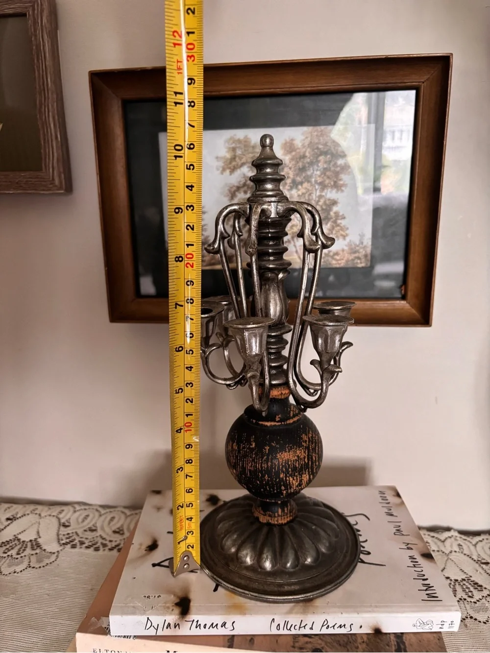 MAKE AN OFFER! Vintage 5-Light Baroque Candelabra – Wood & Metal – 12”